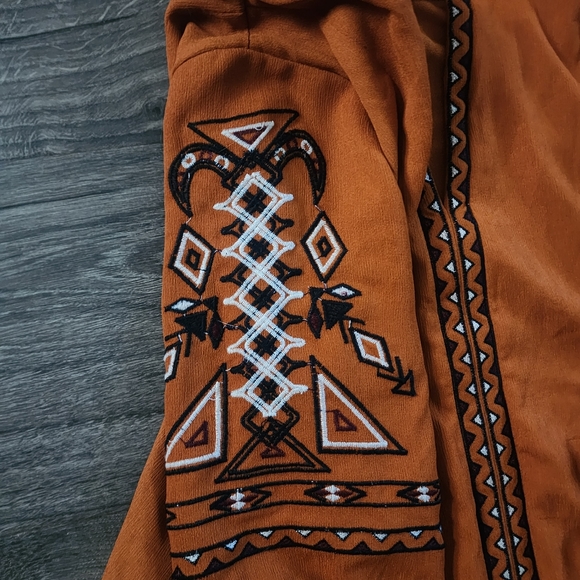 Blu Pepper Boho Burnt Orange Dress Sz S - Picture 3 of 7